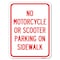 Signmission No Motorcycle or Scooter Parking on Sidewalk Heavy-Gauge Aluminum Rust Proof Parking, A-1824-23840 A-1824-23840 - alternate 1